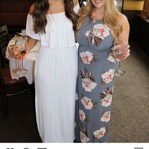 White off the shoulder maxi